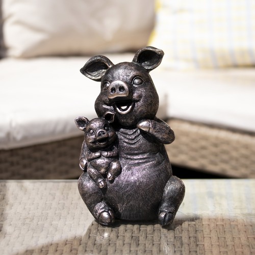 Bronze piggy pair garden - pair,