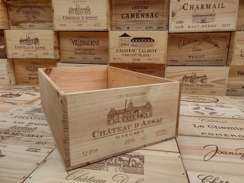 Wooden wine box crate large - wine, ~