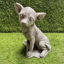 Concrete Chihuahua Dog Ornament Outdoor Garden Figure Gift Frost Protected