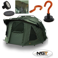 NGT FORTRESS 2 MAN CARP BIVVY TENT SHELTER WITH HOOD / MAGNETIC BIVVY HOOKS NGT