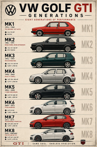 Golf gti generations poster - golf,
