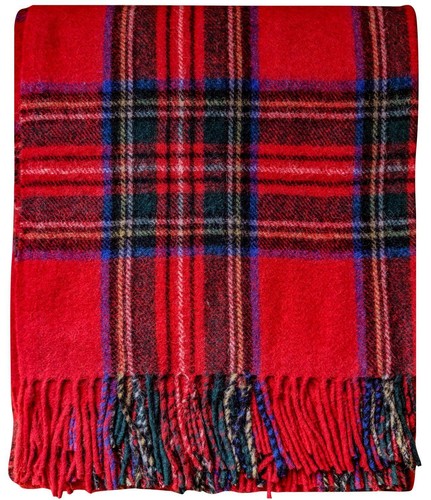 Tartan blanket picnic rug wool - blanket,