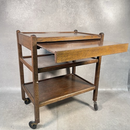 Vintage oak tea trolley - tea, drinks