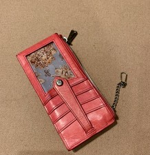 Hobo Linn Leather Wallet Logan Berry  Flat Credit Cards ID/Coin