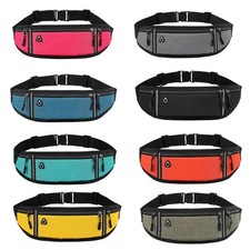 Jogging Running Belt Bum Waist Bag Pouch Pockets Phone Holder Runner Zips Sports