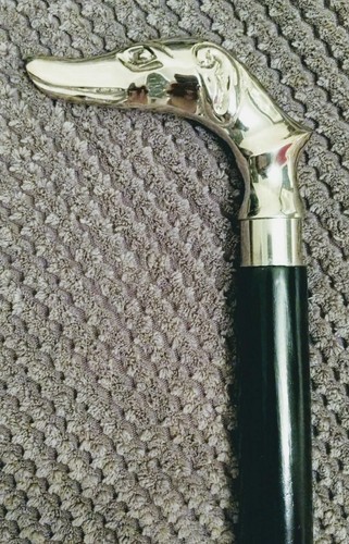 Silver dog handle black - black, wooden