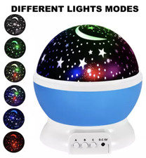 Rotating LED Galaxy Starry Night Light Projector Star Sky Moon Lamp Kids Bedroom