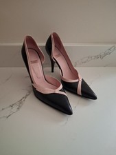 Ted Baker Womens Stiletto Heel Shoes Black and Pink Leather, Size 38 (UK Size 5)