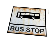  Vintage Bus Stop Sign Retro