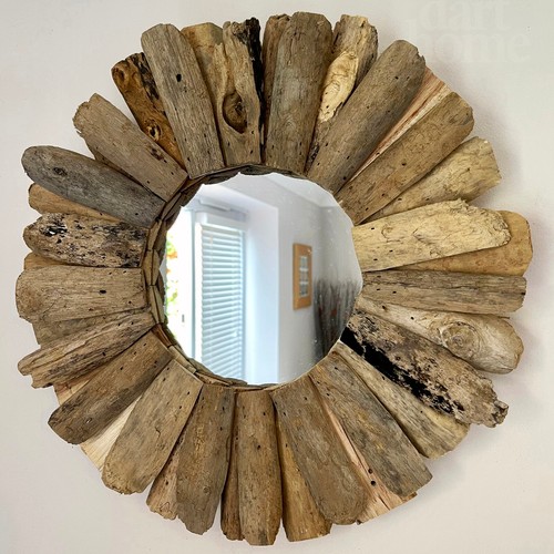 Round driftwood mirror 60cm - driftwood,