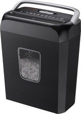 Portable Paper Shredder 6 Sheet Cross Cut Overheat Protection Safety 13L Bin
