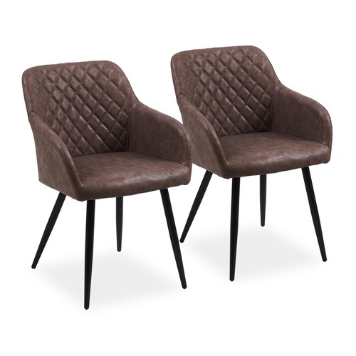 Faux leather brown dining - 2×faux,