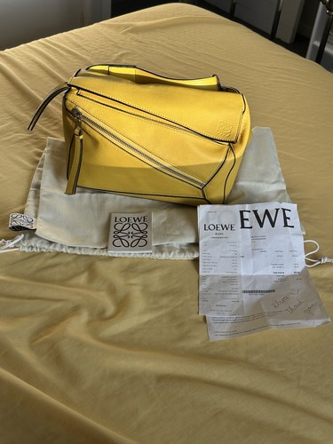 Loewe puzzle bag medium yellow - loewe,
