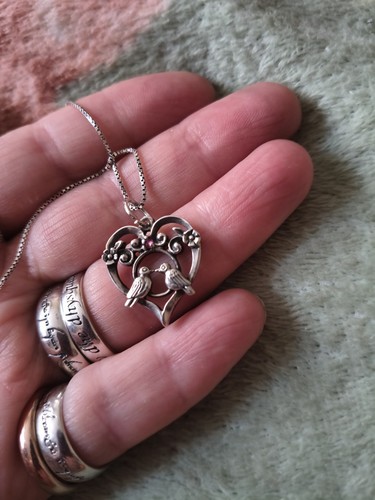 Sterling silver ruby - silver, love