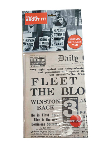 Replica war time newspapers - war,