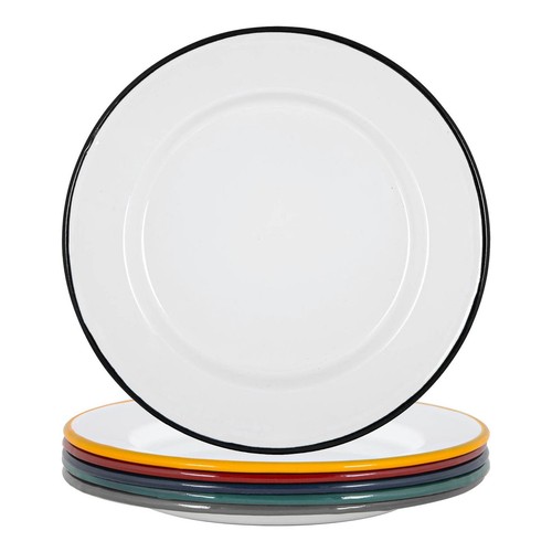 White enamel dinner plates - dinner,