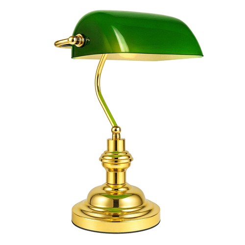 Retro bankers desk lamp - lamp, brass