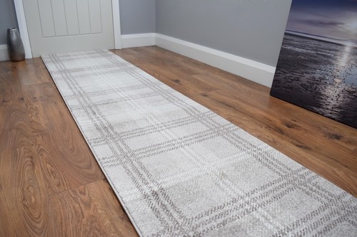 Tartan beige runner very long - tartan,