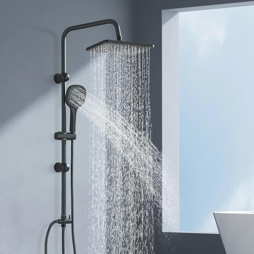 Black shower riser rail kit - shower,