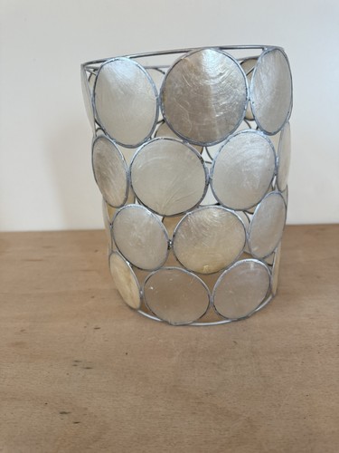 Capiz shell lampshade cream - shell,