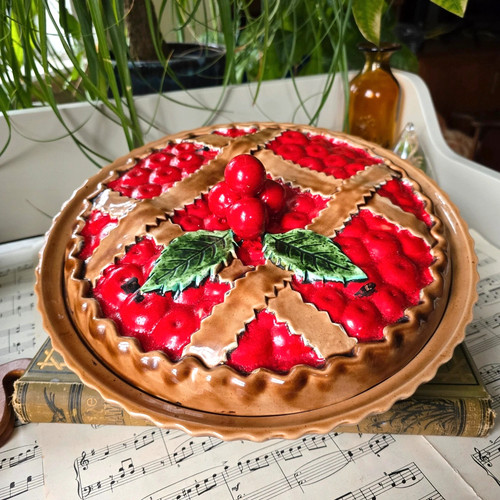 Vintage fruits cherries pie - fruits,