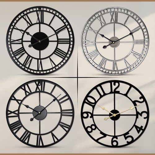 Large wall clock metal big - large,
