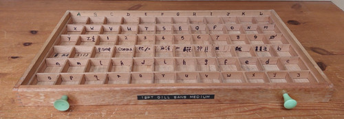 Small vintage wooden printers