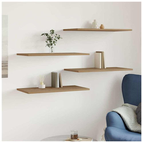 Wall shelves 4pc - wall, oak