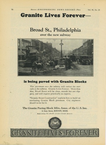 1926 granite paving blocks - granite, ad