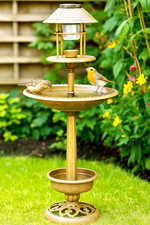 Sasons® Large Bronze-Effect Outdoor Bird Bath Feeder Weatherproof Plastic Garden