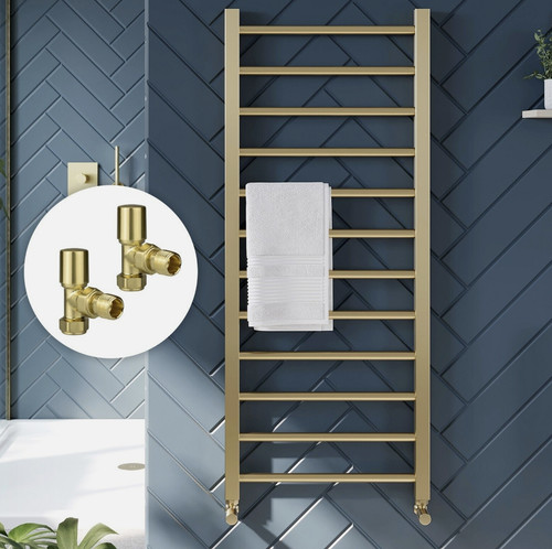 Brushed brass heated - brushed, towel