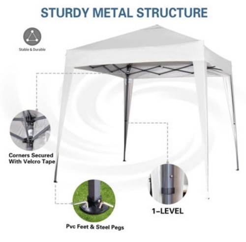 Pop gazebo 2x2m white - 2x2m, metal