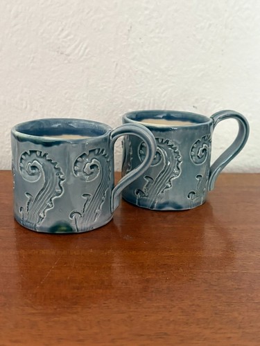 Two studio pottery small mugs - studio,