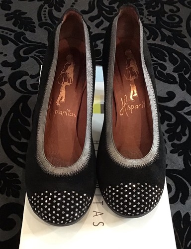 Hispanitas black suede heeled - black,