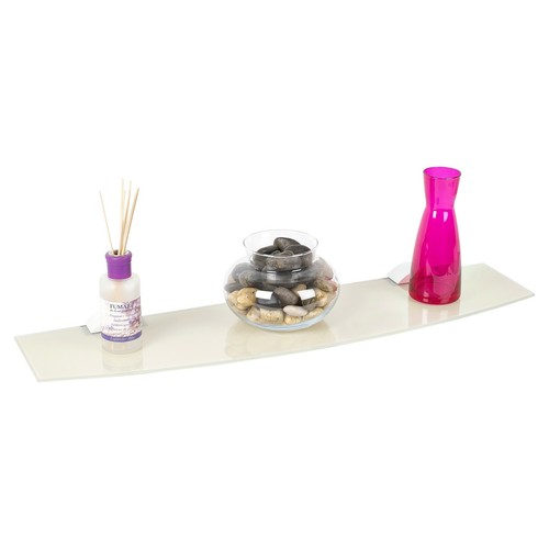 Bowed floating glass shelf - bowed,