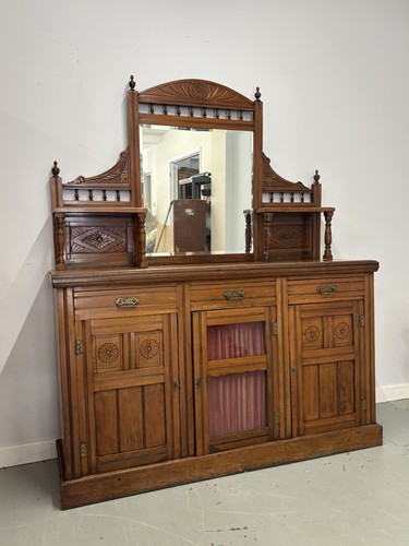 Antique carved sideboard with - sideboard,
