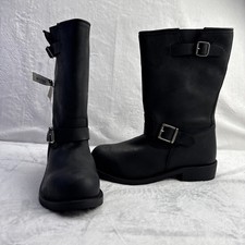 Dingo Mens Rob Engineer/Motorcycle Boots Leather Black, 10.5EW, Style DLl19040