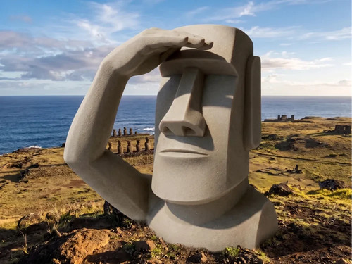 Moai explorer statue easter - statue,