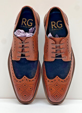 mens two tone tan navy leather