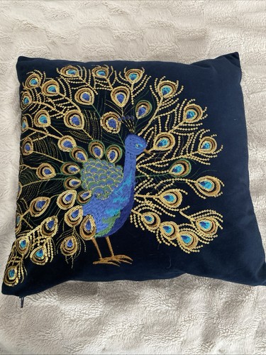 Peacock cushion case and - cushion,