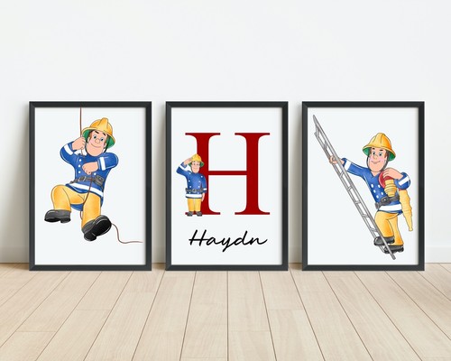 Fireman sam personalised wall - fireman,
