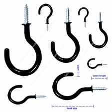 BLACK HOOKS PACK  *Screw In*