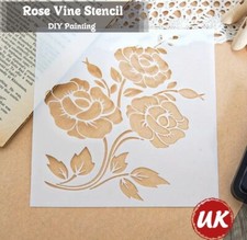 Vine Rose Flower Template Plastic Stencil Painting Embossing Craft Arts Wall