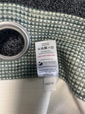 Dunelm 167 x 137cm Green checked Lined Eyelet Curtains