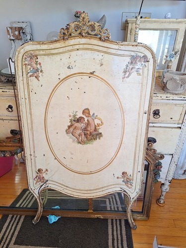 Antique iron french crib - iron,