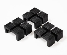 Floor protector set for marquee set, plastic black, 12 pieces