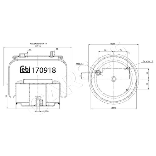 Febi air suspension spring - suspension,