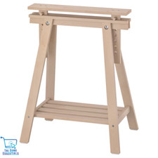 Mittback TRESTLE TABLE Adjustable Tilt & Height Wooden Stand Legs + Shelf Birch