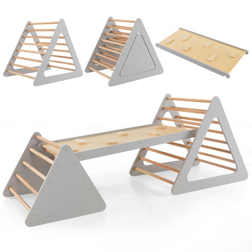 Wooden climbing frame with - climbing,