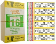 300 6 PAGE GAMES JUMBO BINGO TICKETS 6 TO VIEW JUMBO BINGO BOOKS -50 STRIPS OF 6